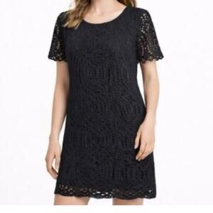 J.crew black lace short sleeve dress size 4
